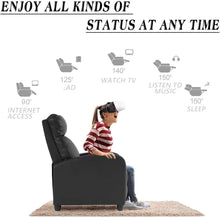 Load image into Gallery viewer, Recliner Chair for Living Room Home Theater Seating Single Reclining Sofa Lounge with Padded Seat Backrest (Black)
