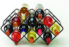 Load image into Gallery viewer, 12-Bottle Metal Stackable Wine Storage Rack, Antique Black
