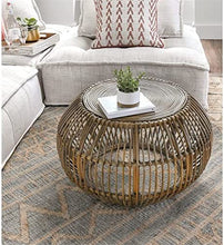 Load image into Gallery viewer, 31.5&quot;D x 31.5&quot;W x 18.2&quot;H Lira Round Rattan Subalio Coffee Table in Natural
