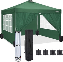 Load image into Gallery viewer, Canopy 10x10 Pop up Canopy Tent Popup Instant Tent Outdoor Canopy with Sidewalls Waterproof Gazebo, Outdoor Event Shelter Sun Shade Party Commercial Canopy (Green)
