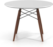 Load image into Gallery viewer, Aeon Parisian 39" Dining Table with Natural Finished Legs White/Natural, Black/Natural
