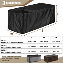 Load image into Gallery viewer, Gicov Deck Box Cover Waterproof Heavy Duty Patio Storage Box Cover with Zipper Outdoor Ottoman Bench Cover Rectangular for Keter Suncast Lifetime Rain Snow Dust Resistant

