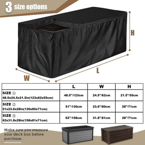 Gicov Deck Box Cover Waterproof Heavy Duty Patio Storage Box Cover with Zipper Outdoor Ottoman Bench Cover Rectangular for Keter Suncast Lifetime Rain Snow Dust Resistant