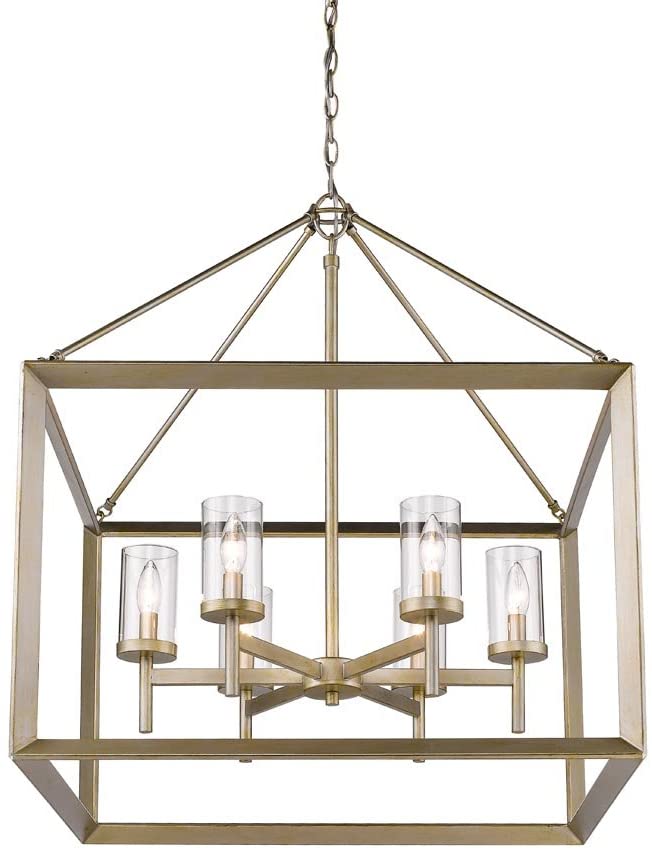 Smyth 6 - Chandelier (white gold and transparent glass) MRM1491