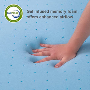 3 Inch Memory Foam Mattress Topper, Gel Infused Toppers for Queen Size Bed, Premium Mattress Pad with Removable Soft Cover, 2-Layer Ventilated Design & High-Density Memory Foam
