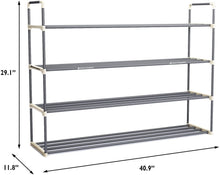 Load image into Gallery viewer, Shoe Rack with 4 Shelves-Four Tiers for 24 Pairs #1640HW
