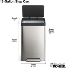 Load image into Gallery viewer, Kohler Kitchen Accessories, 13 Gallon, White with Stainless Steel

