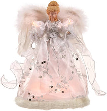 Load image into Gallery viewer, 12&quot; White &amp; Silver Lighted Angel Tree Topper
