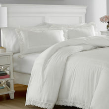 Load image into Gallery viewer, Laura Ashley Home | Annabella Collection | Luxury Premium Ultra Soft Duvet Coverlet, Lightweight Comfortable 3 Piece Bedding Set, Stylish Design for Home Décor, Full/Queen, Annabella White
