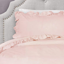 Load image into Gallery viewer, Lush Decor Reyna Comforter Ruffled 3 Piece Bedding Set with Pillow Shams, Full Queen, Blush
