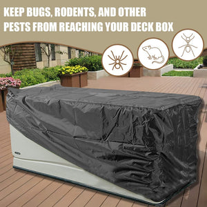 Gicov Deck Box Cover Waterproof Heavy Duty Patio Storage Box Cover with Zipper Outdoor Ottoman Bench Cover Rectangular for Keter Suncast Lifetime Rain Snow Dust Resistant