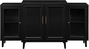 4-Door Tiered Modern-Sideboard-Buffet Stand for Storage, 62, Black