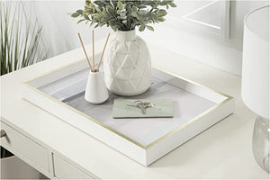 13x19 Inch Decorative Wood Ottoman/Coffee Table Tray Featuring Earthen