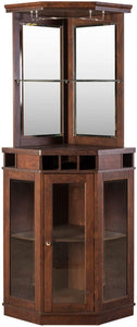 Home Source Corner Bar Unit, Mahogany