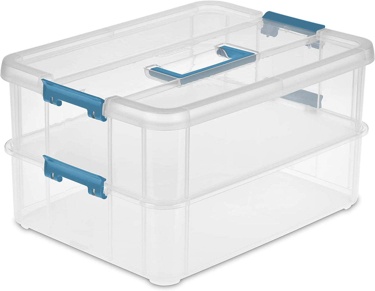 Sterilite 14228604 Stack & Carry 2 Layer Handle Box, 1 - Pack
