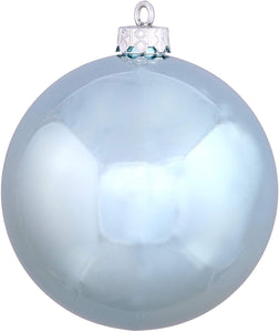 6" Baby Blue Shiny Ball Ornament, 4 per Bag