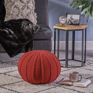 Corisande Knitted Cotton Pouf - Christopher Knight Home Shop all Christopher Knight Home #9042