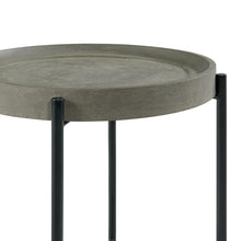 Load image into Gallery viewer, 20&quot; Round Wood with Concrete-Coating End Table in Concrete Color
