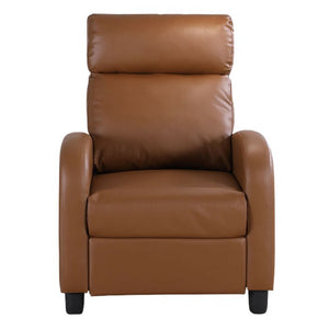 Hebron Faux Leather Manual Recliner, Color: Brown,#6394