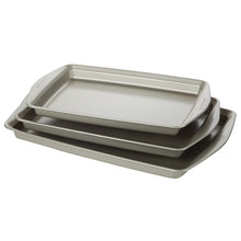 Load image into Gallery viewer, 3-Piece Nonstick Bakeware Cookie Pan Set - Silver
