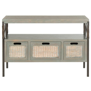 French Gray Noah 36" Solid Wood Console Table, #6499