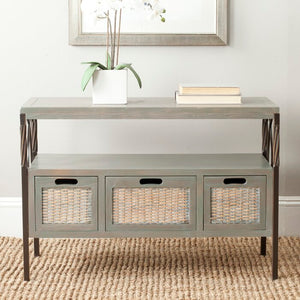 French Gray Noah 36" Solid Wood Console Table, #6499