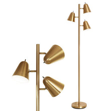 Load image into Gallery viewer, Tall Adjustable Gold Floor Lamp with 3 Light for Living Room Without Bulb

