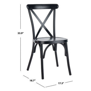 Susy Side Stacking Patio Dining Chair (Set of 2), Color: Black, #6538
