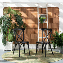 Load image into Gallery viewer, Susy Side Stacking Patio Dining Chair (Set of 2), Color: Black, #6538
