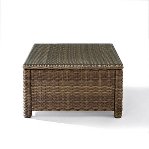 Lawson Coffee Table with Glass Top, Color: Brown, #6560