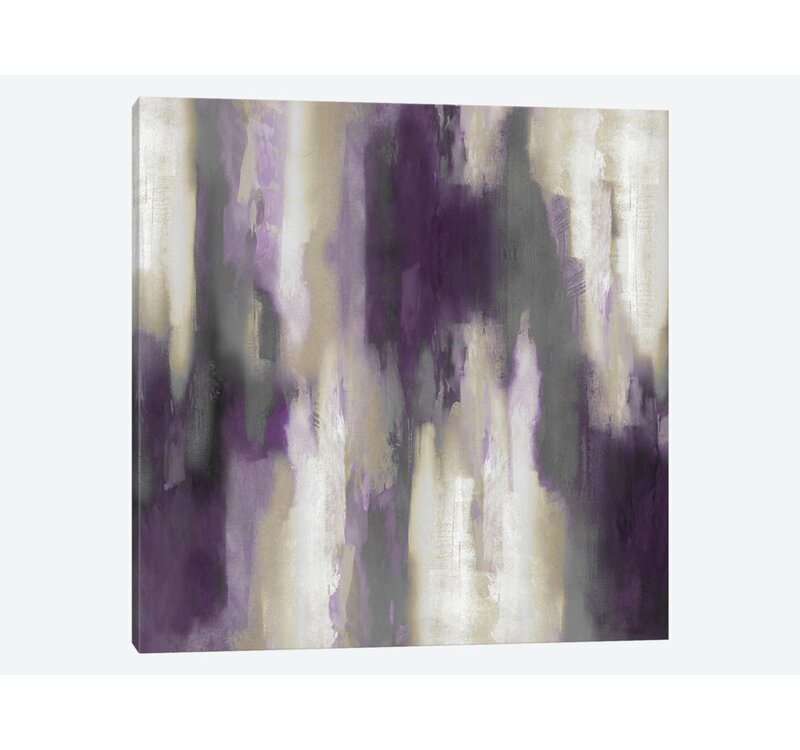 Grey;Silver;White;Violet;Orchid Pink 'Amethyst Perspective III' Print on Canvas, #6564