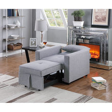 Load image into Gallery viewer, Zoey Light Gray Linen Convertible Sleeper Chair with Side Pocket
