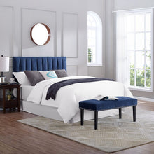 Load image into Gallery viewer, Myra Full/Queen Upholstered Panel Headboard, Color: Blue, #6589
