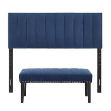 Load image into Gallery viewer, Myra Full/Queen Upholstered Panel Headboard, Color: Blue, #6589
