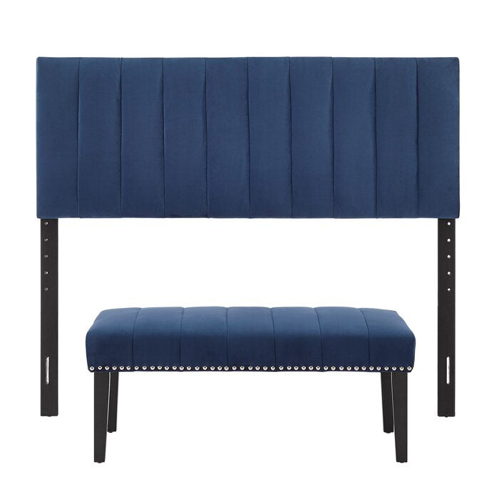 Myra Full/Queen Upholstered Panel Headboard, Color: Blue, #6589