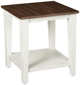 Simmons Casegoods Greige & White End Table, #6600