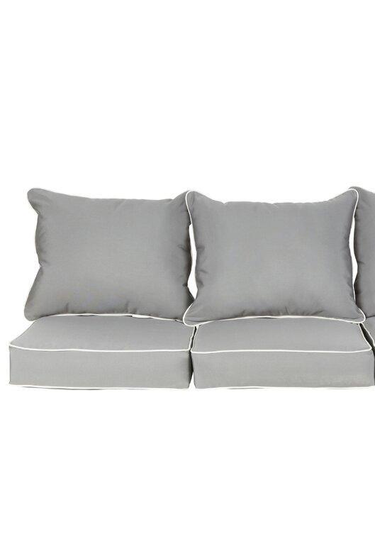 Saechao Indoor/Outdoor Sunbrella Sofa Cushion (Set of 2), Color: Gray, #6604