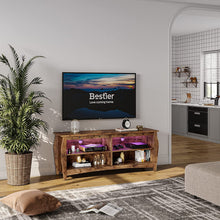 Load image into Gallery viewer, TV Stand Farmhouse LED Entertainment Center for TVs up to 65&quot;,Rustic
