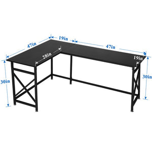 Ithica Reversible L-Shape Desk, Color: Black, #6633