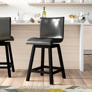 Lawrence Swivel Counter Stool, Color: Black, #6635