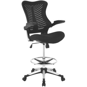 Pautah Mid-Back Mesh Drafting Chair, Color: Black, #6636
