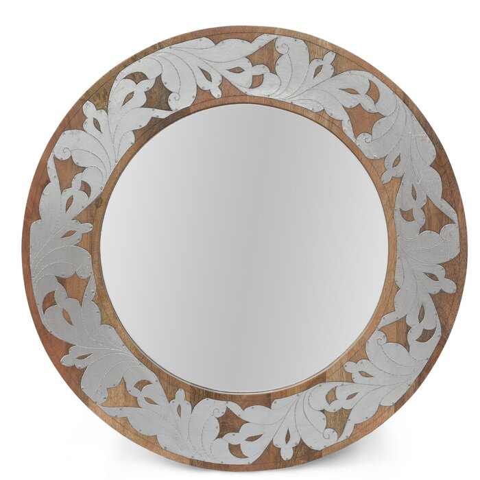 Macarthur Accent Mirror, Color: Natural/ Antique Silver, #6640
