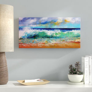 Ocean Waves Painting Print on Wrapped Canvas, #6652