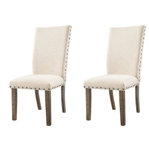 Ismay Linen Upholstered Dining Chairs (Set of 2), Color: Beige, #6668