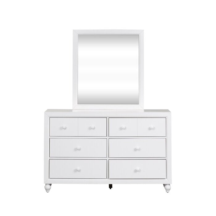 Kennell Beveled Dresser Mirror only!, Color: White, #6676