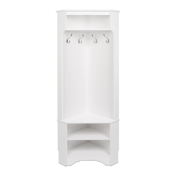 White Mount Holly Hall Tree with Shoe Storage, Color: White, #6684