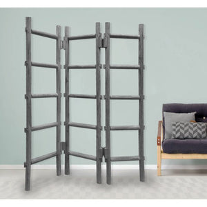Blanket Rack 3 Panel Room Divider, Color: Gray, #6686