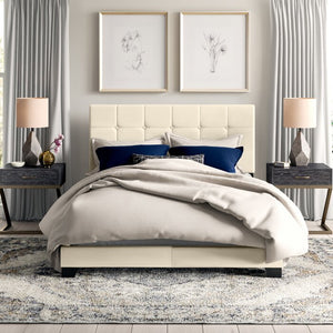 Cloer Tufted Upholstered Standard Bed, Size: King, Color: Cream, #6691
