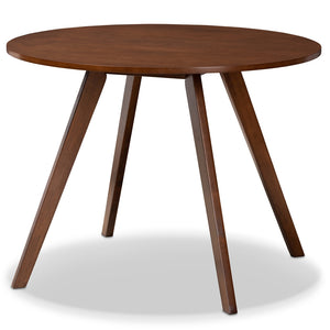 Baxton Studio Alana Mid-Century Modern Transitional Round Wood Dining Table, Color/Finish: Walnut Brown, #6698
