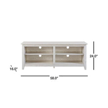 Load image into Gallery viewer, Engineered Wood TV Stand with Adjustable Shelves, Color: Rustic White, #6732
